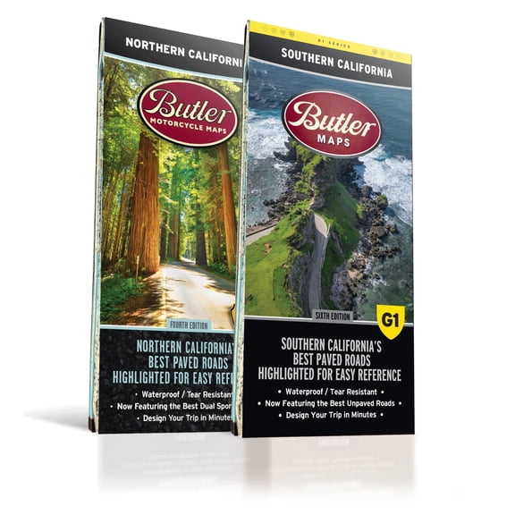 Best Paved Roads in Northern California and Southern California - G1 Series Map Bundle