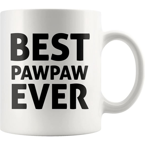 Best Paw Paw Ever Grandpa Fathers Day Grandfather From Grandson Granddaughter Funny Ceramic Coffee Mug White 11 oz