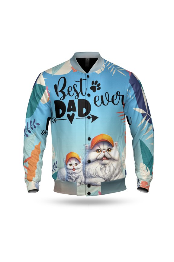 Best Persian Dad Ever Happy Father's Day All Over Print 3D Baseball Jacket Cat Lover Kitten Owner Gifts Bomber Jacket Softball - 02006