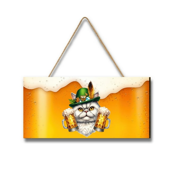 Best Persian Dad Proud Beer Lover Happy Oktoberfest Landscape Wood Sign Cat Lover Kitten Owner Gifts Hanging Wall Home Decor - 02016