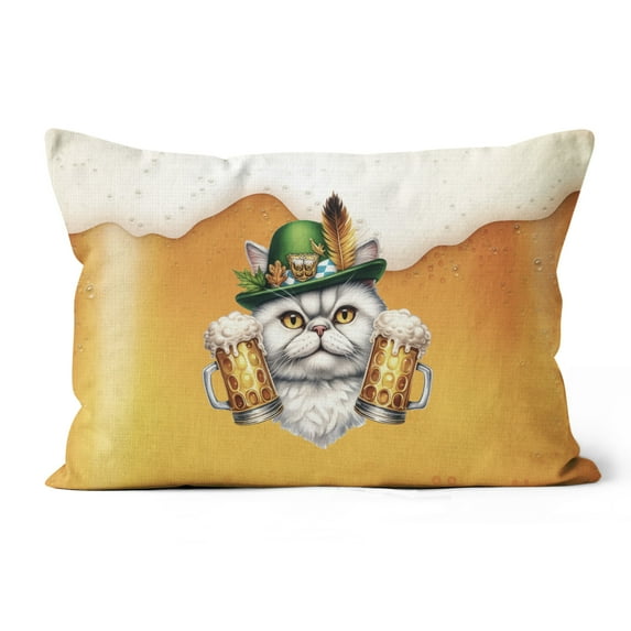 Best Persian Dad Proud Beer Lover Happy Oktoberfest Pillow Cushion Double Sided Cat Lover Kitten Owner Gifts Throw Pillow - 02016