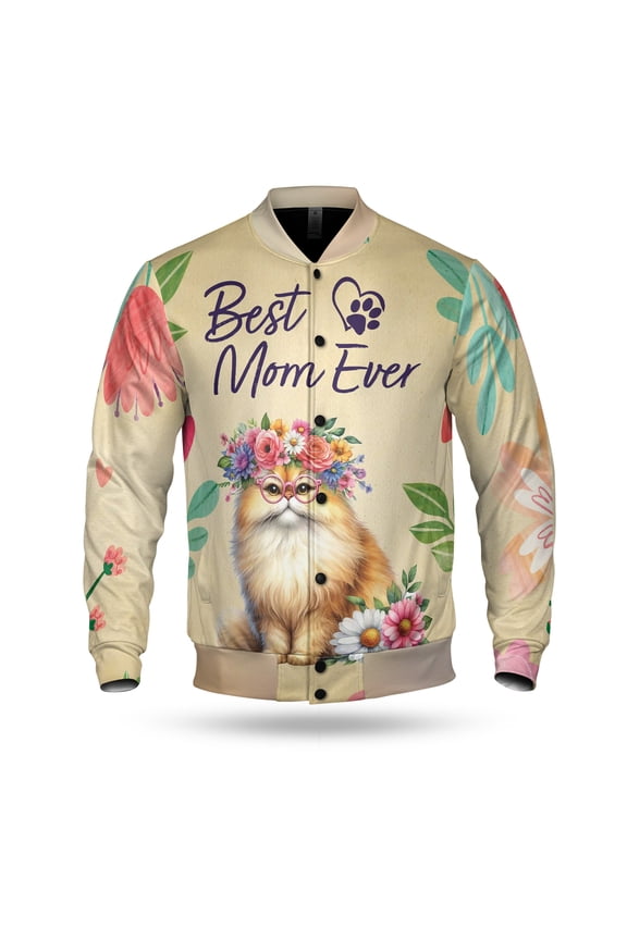 Best Persian Mom Ever Happy Mother's Day All Over Print 3D Baseball Jacket Cat Lover Kitten Owner Gifts Bomber Jacket Softball - 02002