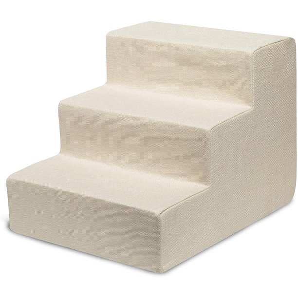 Best Pet 3Step Pet Steps/Stairs with CertiPURUS Certified Foam for Dogs & Cats, Ivory, 13.5"H