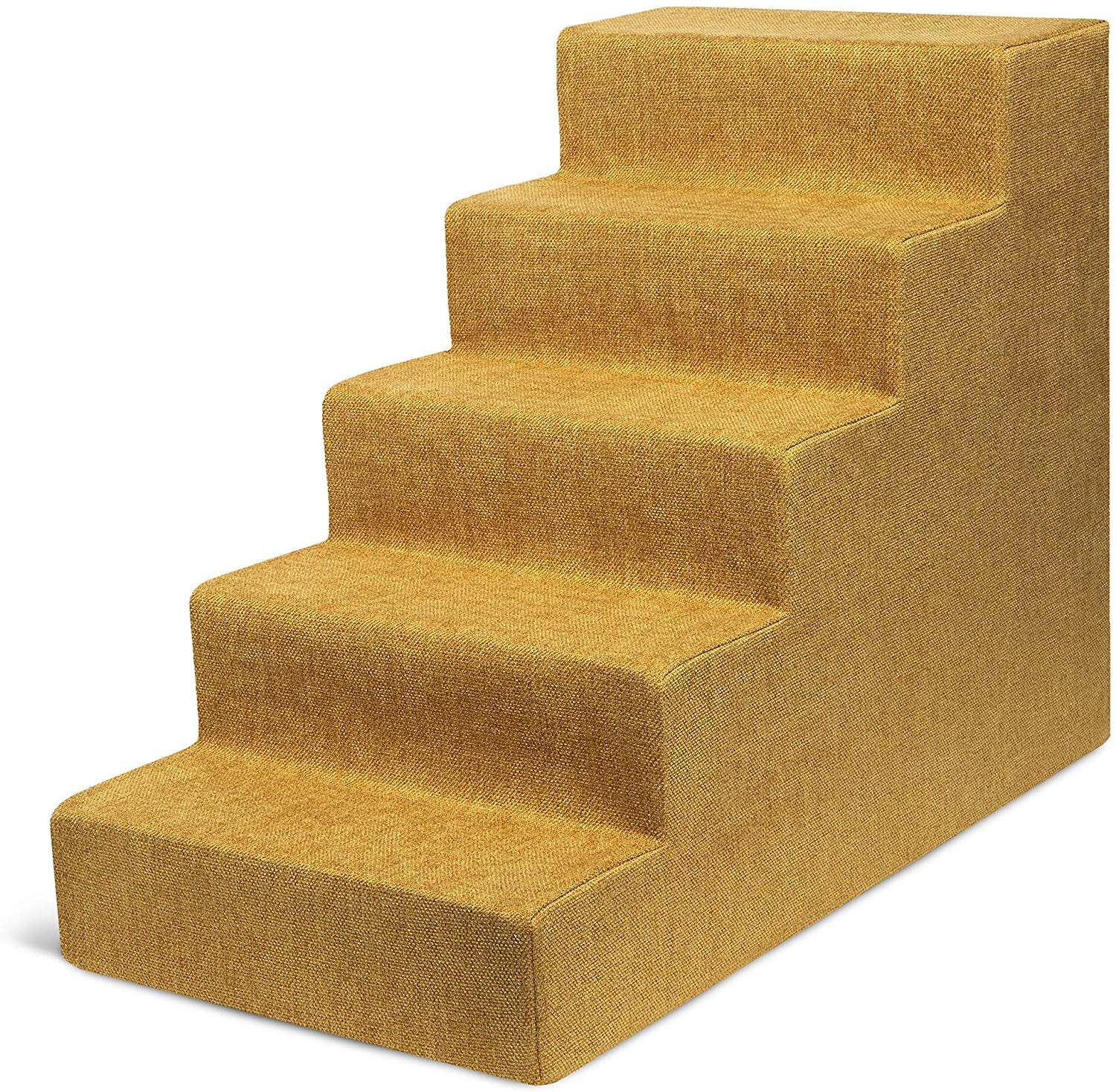 Best Pet 5Step Pet Steps/Stairs with CertiPURUS Certified Foam for Dogs & Cats, Mustard, 22.5