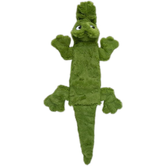 Best Pet Supplies 2-in-1 Stuffless Squeaky Dog Toys with Soft, Durable Fabric for Small, Medium, and Large Pets, No Stuffing for Indoor Play, Holds a Plastic Bottle - Alligator, Large