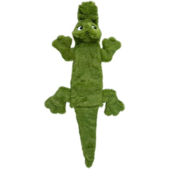 Best Pet Supplies 2-in-1 Stuffless Squeaky Dog Toys with Soft, Durable Fabric for Small, Medium, and Large Pets, No Stuffing for Indoor Play, Holds a Plastic Bottle - Alligator, Large