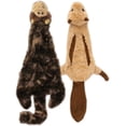 thumbnail image 1 of Best Pet Supplies 2-in-1 Stuffless Squeaky Dog Toy for Indoor Play, Fox & Raccoon, Large, 1 of 8