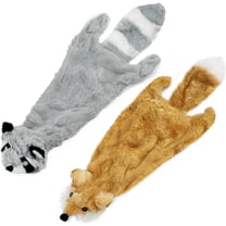 Best Pet Supplies 2-in-1 Stuffless Squeaky Dog Toys with Soft, Durable Fabric for Small, Medium, and Large Pets, No Stuffing for Indoor Play, Holds a Plastic Bottle - Fox, Raccoon, Medium