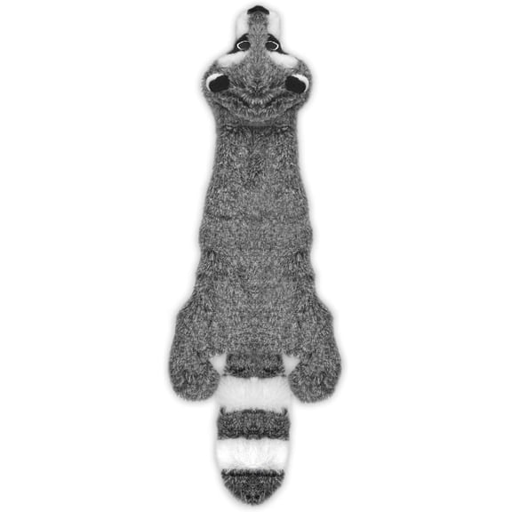 Best Pet Supplies Stuffless Squeaky Dog Toys with Soft, Durable Fabric, No Stuffing for Indoor Play, Holds a Plastic Bottle, Raccoon, Medium