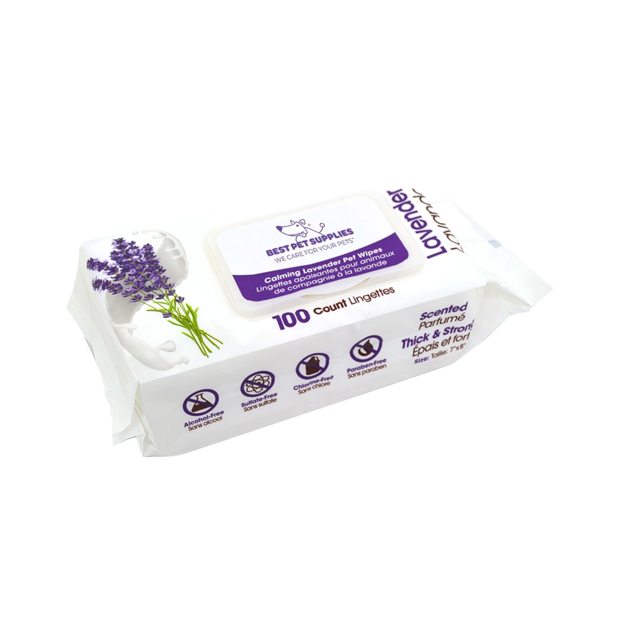 Lavender Scented Calming Pet Wipes for Dogs Cats Extra Soft Strong Grooming Wipes with Gentle Plant Derived Formula by Best Pet Supplies Model Number WW LA 100T Walmart