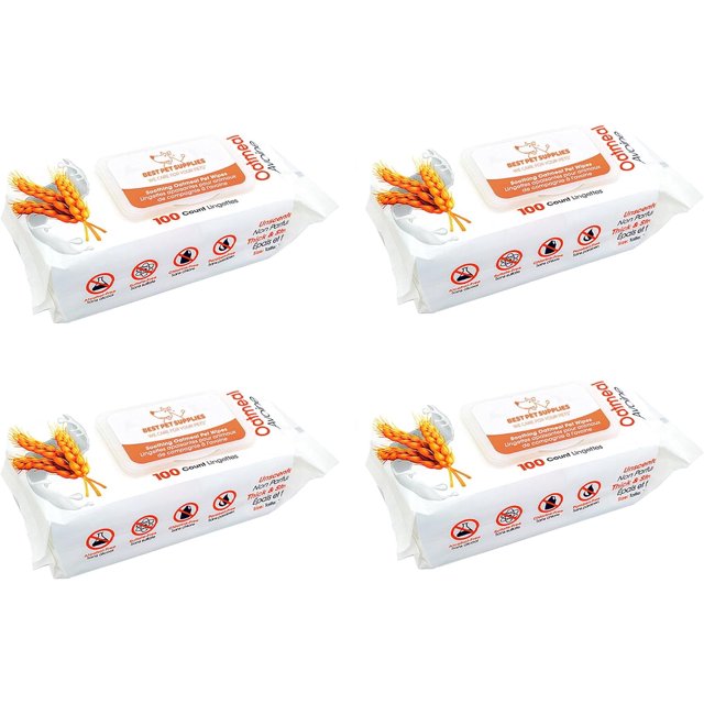 Best Pet Supplies 8" x 9" Pet Grooming Wipes for Dogs & Cats, 400 Pack
