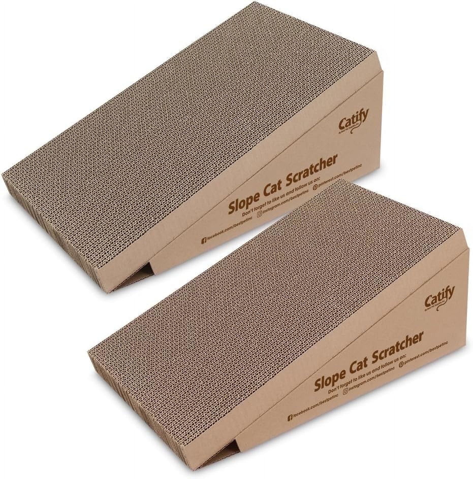 Durable Slope Cat Scratcher with Recyclable Cardboard - 2 Pack