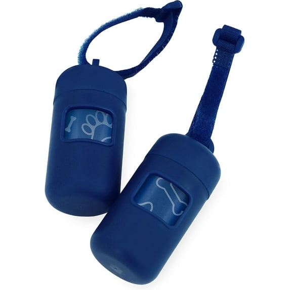 Best Pet Supplies Dog Poop Bag Holder with Leash Attachment and 30 Pet Waste Bags, Doggie Waste Dispenser for Travel, Walking, Park, and Outdoor Use, Durable with Clip-On - Baby Blue, Pack of 11