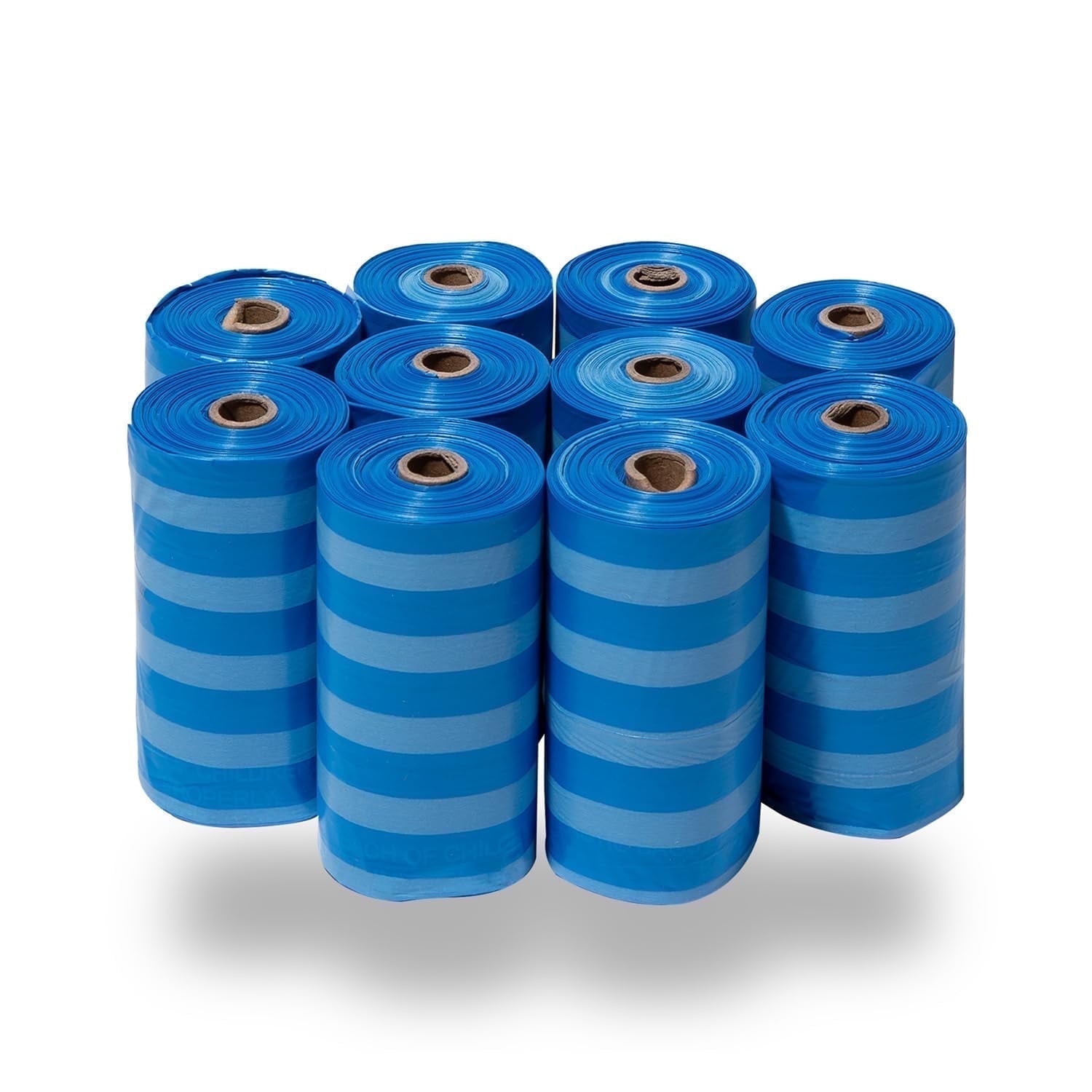 Best Pet Supplies Dog Poop Bags (150 Bags) for Waste Refuse Cleanup, Doggy Roll Replacements for Outdoor Puppy Walking and Travel, Leak Proof and Tear Resistant, Thick Plastic - Blue Strips