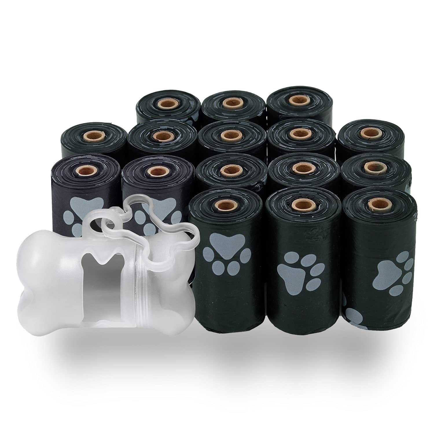 Best Pet Supplies Dog Poop Bags (240 Bags) for Waste Refuse Cleanup, Doggy Roll Replacements for Outdoor Puppy Walking and Travel, Leak Proof and Tear Resistant, Thick Plastic - Black