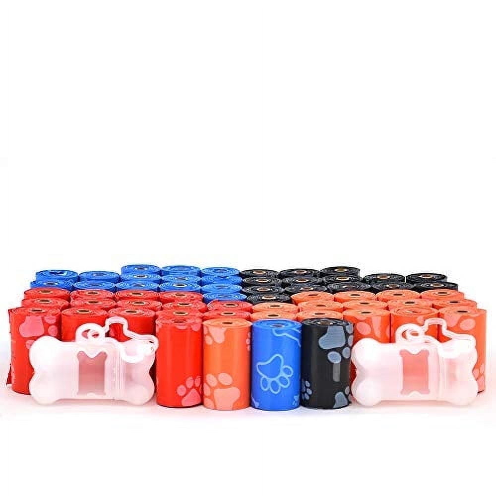 Best Pet Supplies Dog Poop Bags (900 Bags) for Waste Refuse Cleanup, Doggy Roll Replacements for Outdoor Puppy Walking and Travel, Leak Proof and Tear Resistant, Thick Plastic - Assorted Colors