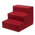 thumbnail image 1 of Best Pet Supplies Foam Pet Steps for Small Dogs and Cats, Portable Ramp Stairs for Couch, Sofa, and High Bed Climbing, Non-Slip Balanced Indoor Step Support, Paw Safe - Brick Red, 3-Step (H: 13.5"), 1 of 5