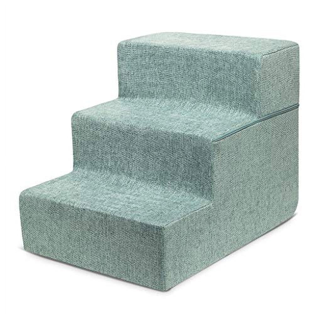Pale Teal 3-Step Foldable Foam Pet Stairs