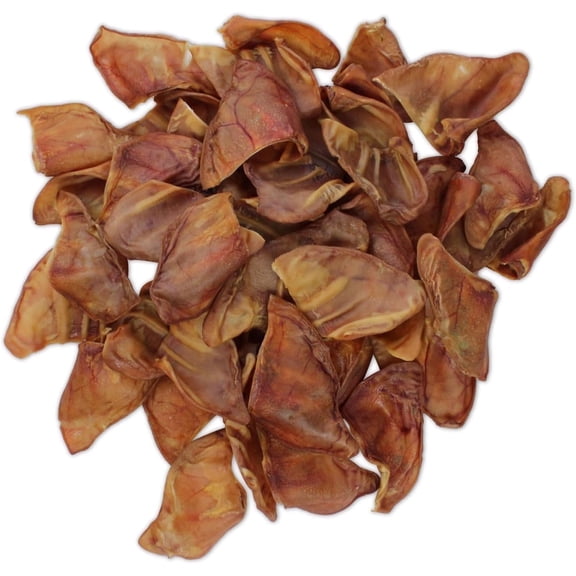Best Pet Supplies GigaBite Roasted Whole Pig Ears for Dogs, Natural Dental Dog Chews, 20-Pack
