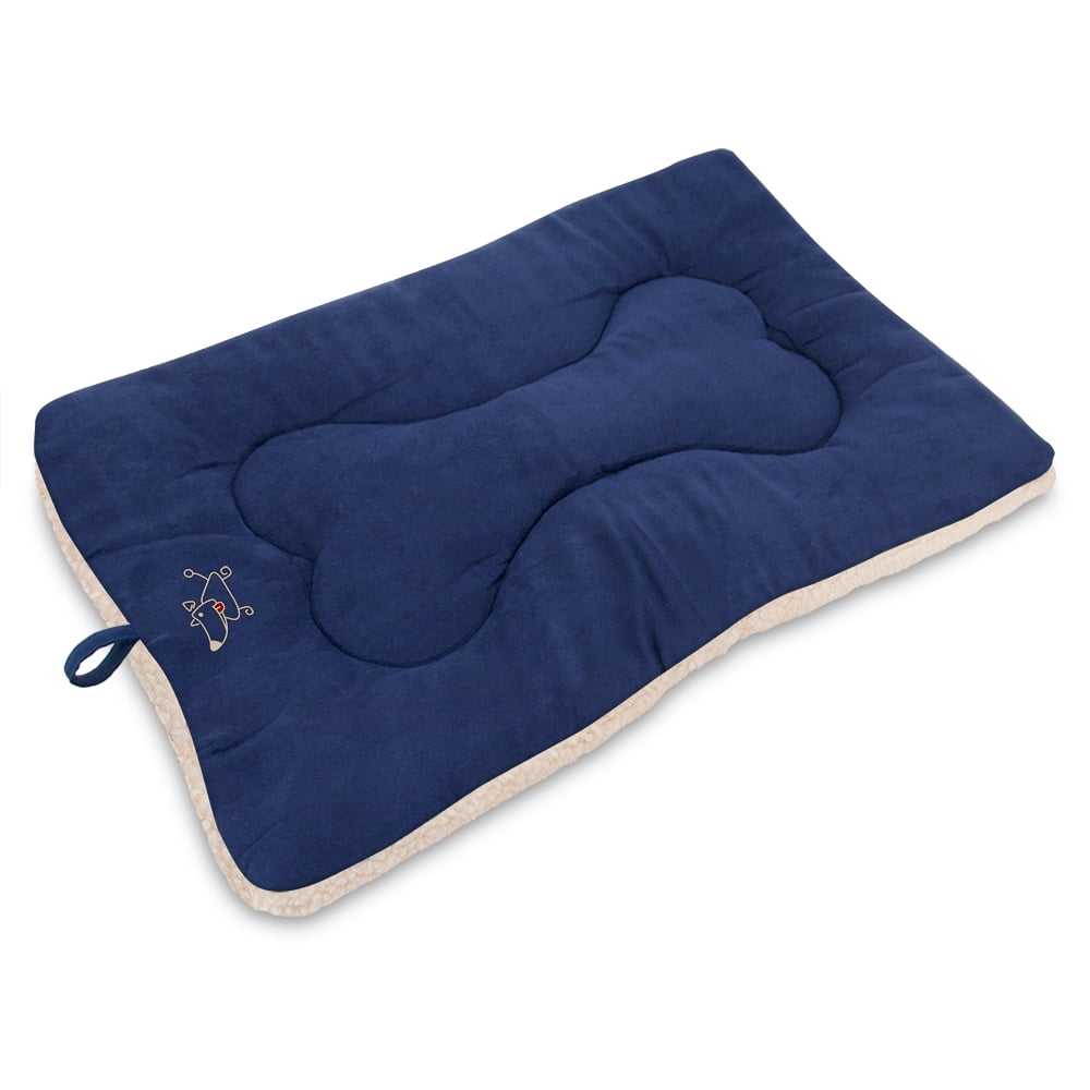 Best Pet Supplies Heavy Duty Pet Crate Mat Navy Blue Double