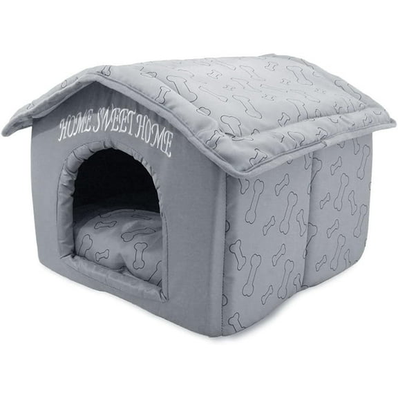 Best Pet Supplies Portable Indoor Pet House – Perfect for Cats & Small Dogs, Easy To Assemble – Silver