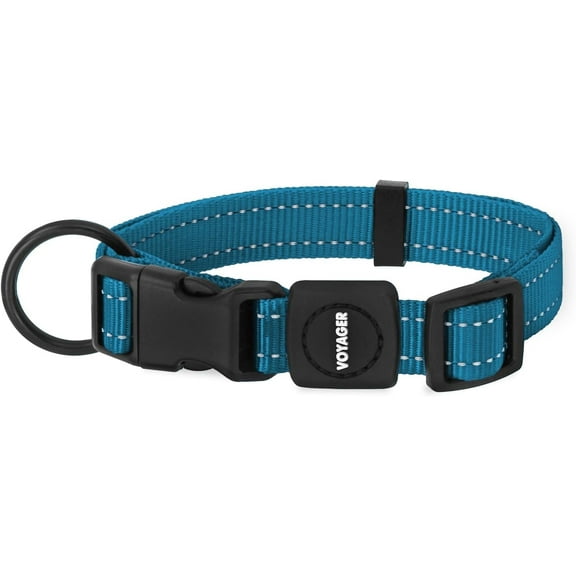 Best Pet Supplies Reflective Dog Collar with Adjustable Length, Heavy-Duty Buckle, and Strong Leash D-Ring, Cute Training, Walking, Jogging Accessory for Small, Medium, and Large Breeds