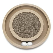 Best Pet Supplies Scratch and Spin Cat Scratcher Pad with Interactive Spinning Balls for Active Play, Natural Recycled Corrugated Cardboard, Supports Pet Behaviors, Relieves Stress