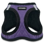 Best Pet Supplies - Voyager Step-in Plush Pet Harness - Soft Plush - Purple Faux Leather, M
