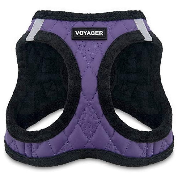 Best Pet Supplies - Voyager Step-in Plush Pet Harness - Soft Plush - Purple (Faux Leather), S