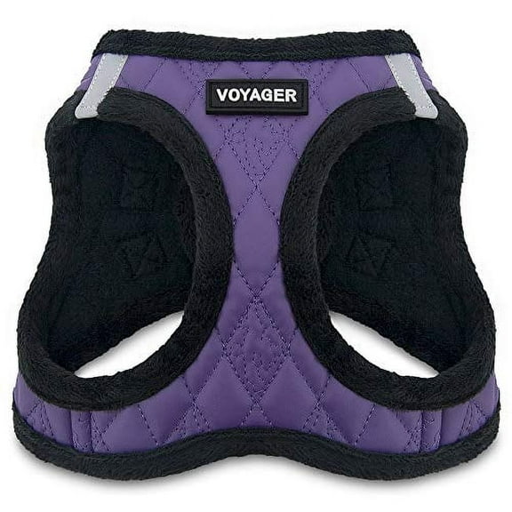 Best Pet Supplies - Voyager Step-in Plush Pet Harness - Soft Plush - Purple (Faux Leather), S