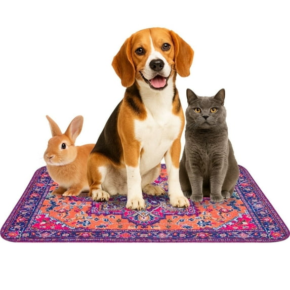 Best Pets Washable Pet Mat – Reusable Pad for Dogs & Cats – 34x36 in, Ember Serenade