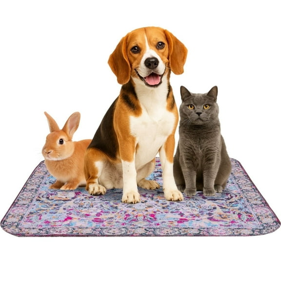 Best Pets Washable Pet Mat – Reusable Pad for Dogs & Cats – 34x36 in, Opal Mirage