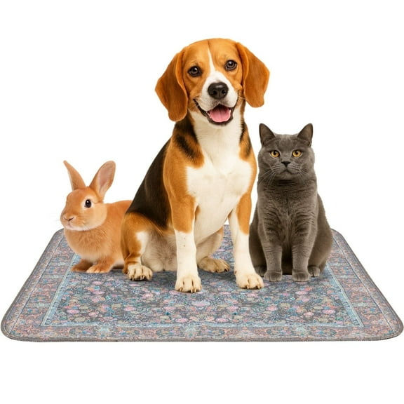 Best Pets Washable Pet Mat – Reusable Pad for Dogs & Cats – 34x36 in, Sagewood Tapestry