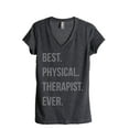 thumbnail image 1 of Best Physical Therapist Ever Women's Fashion Relaxed V-Neck T-Shirt Tee Charcoal Grey Small, 1 of 3