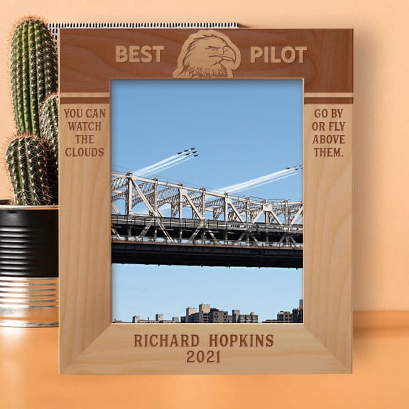 Best Pilot Personalized Wooden Frame 8" x 10" Brown (Vertical)