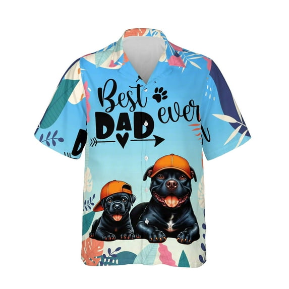 Best Pitbull Dad Ever Happy Father's Day Hawaiian Shirt Breathable Summer Unisex Merch Terrier Dog Lover - 02006