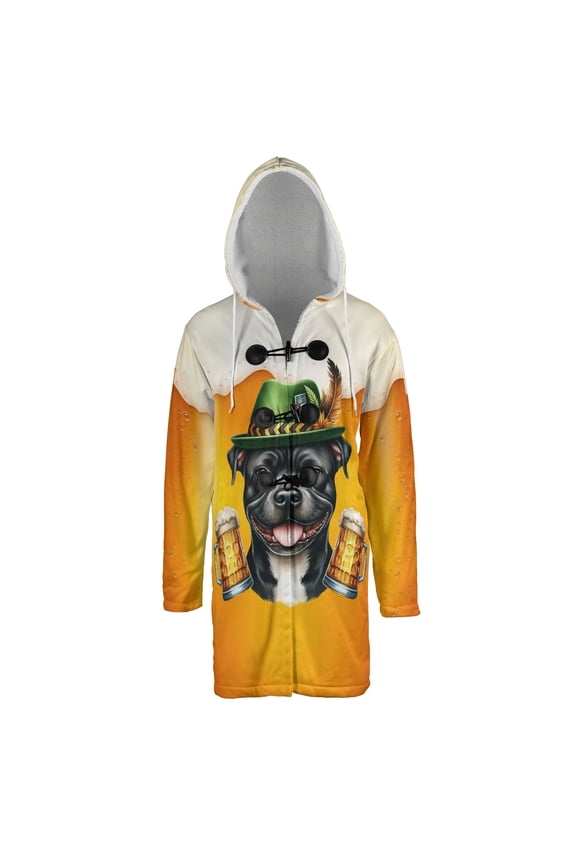 Best Pitbull Dad Proud Beer Lover Happy Oktoberfest All Over Print 3D Hooded Duffle Toggle Coat Terrier Dog Lover - 02016