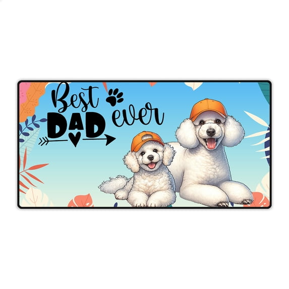 Best Poodle Dad Ever Happy Father's Day Desk Mat Full Keyboard Mouse Pad Poodles Dog Lover Gifts Idea Large Mousepad - 02006