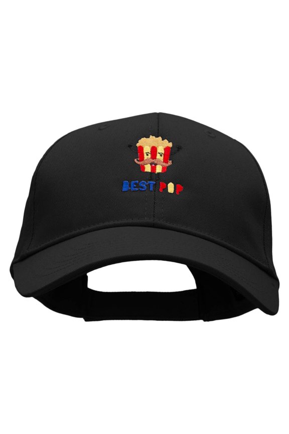 Best Pop Embroidered Low Profile Structured PET Spun Cap - Black OSFM