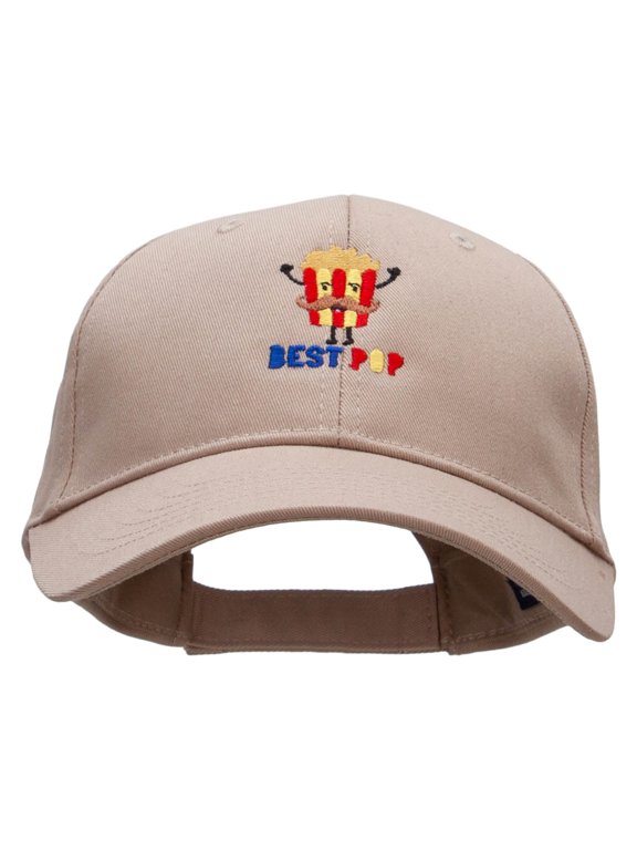 Best Pop Embroidered Low Profile Structured PET Spun Cap - Khaki OSFM