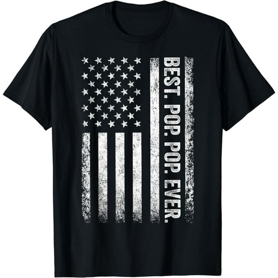 Best Pop Ever Vintage American Flag Fathers Day Gift Dad T-Shirt