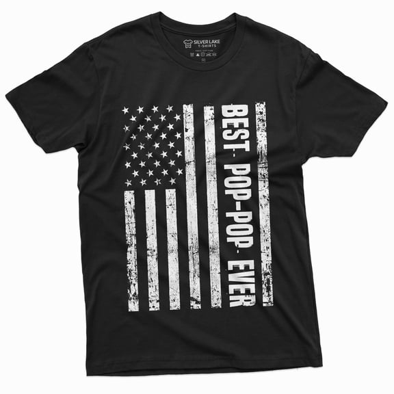 Best Pop-Pop Ever Mens T-Shirt Pop Grandpa Fathers Day Veterans Day Papa Tee (X-Large Black)