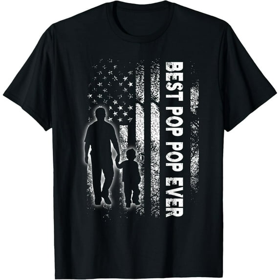 Best Pop Pop Ever USA Flag Father's Day Grandpa Gift Men T-Shirt