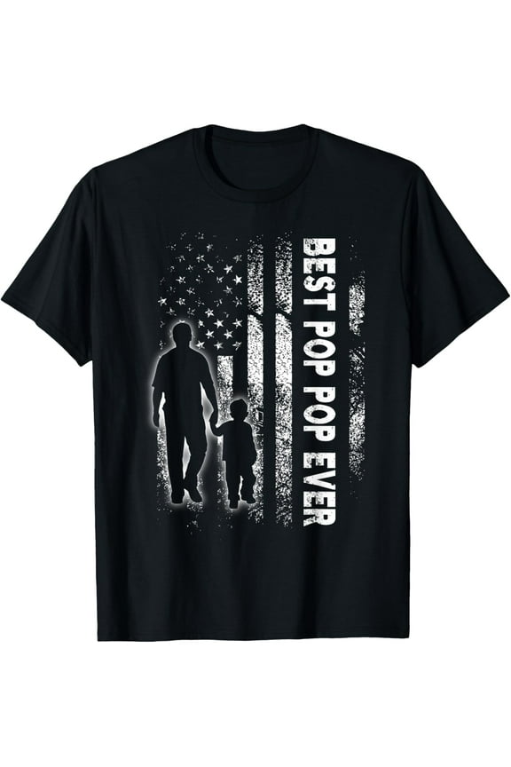 Best Pop Pop Ever USA Flag Father's Day Grandpa Gift Men T-Shirt