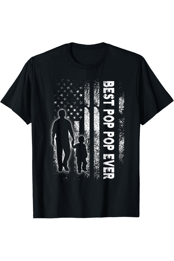 Best Pop Pop Ever USA Flag Father's Day Grandpa Gift Men T-Shirt