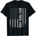thumbnail image 1 of Best Popo Ever US American Flag Shirt Gifts For Father's Day T-Shirt, 1 of 5