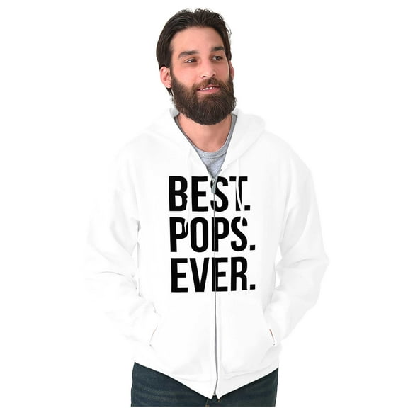 Best Pops Ever Dad Grandpa Far Day Men's Big & Tall Graphic Zip Up Hoodie Brisco Brands 4X