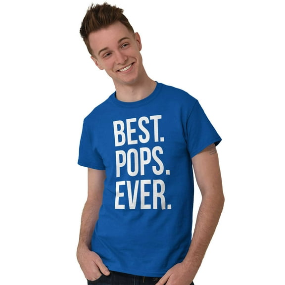Best Pops Ever Dad Grandpa Far Day Men's Graphic T Shirt Tees Brisco Brands M