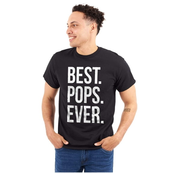Best Pops Ever Dad Grandpa Far Day Men's Graphic T Shirt Tees Brisco Brands S