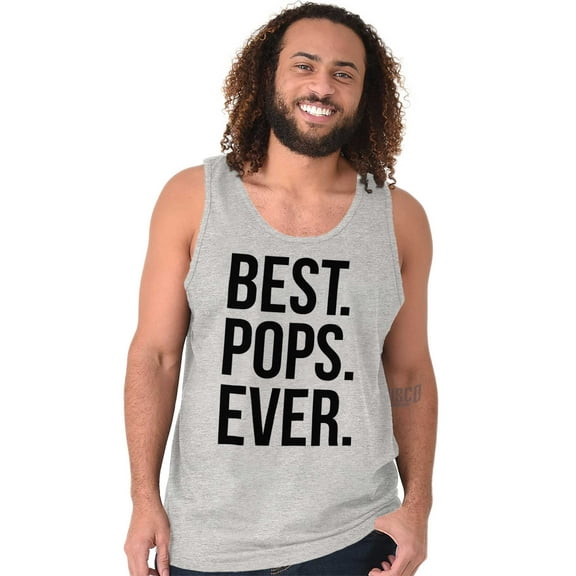 Best Pops Ever Dad Grandpa Far Day Tank Top Sleeveless Tee Men Brisco Brands X